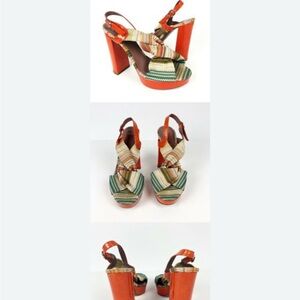 MISSONI Multiclored Pep Toe Knit Heels Platform Shoes